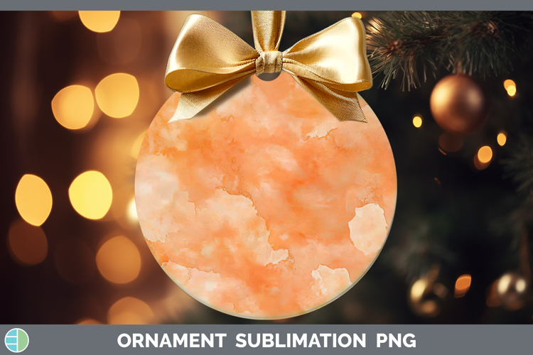Watercolor Light Orange Ornament Sublimation Bauble Designs