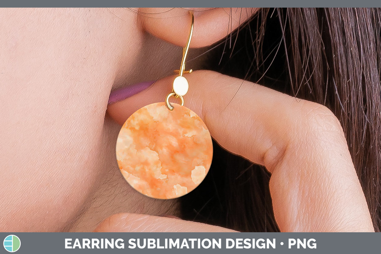 Watercolor Light Orange Round Earrings Sublimation Earrings