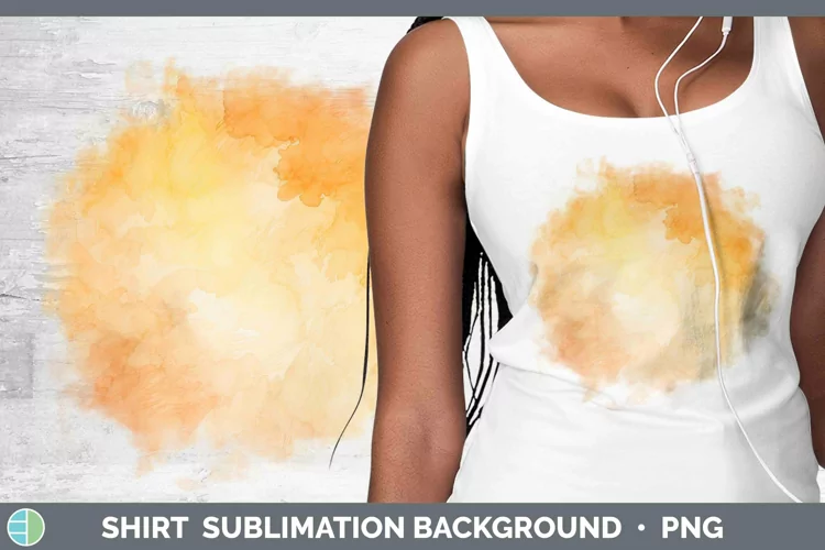 Watercolor Light Orange Shirt Sublimation Sublimation Backgr