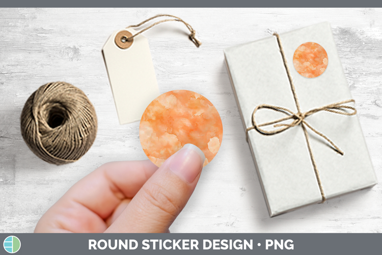 Watercolor Light Orange Stickers | Round Labels Designs