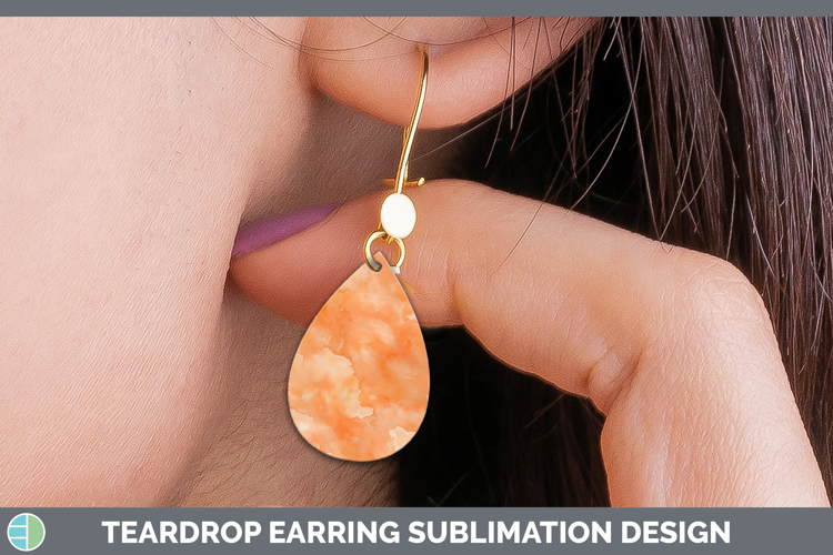 Watercolor Light Orange Teardrop Earrings Sublimation Earrin