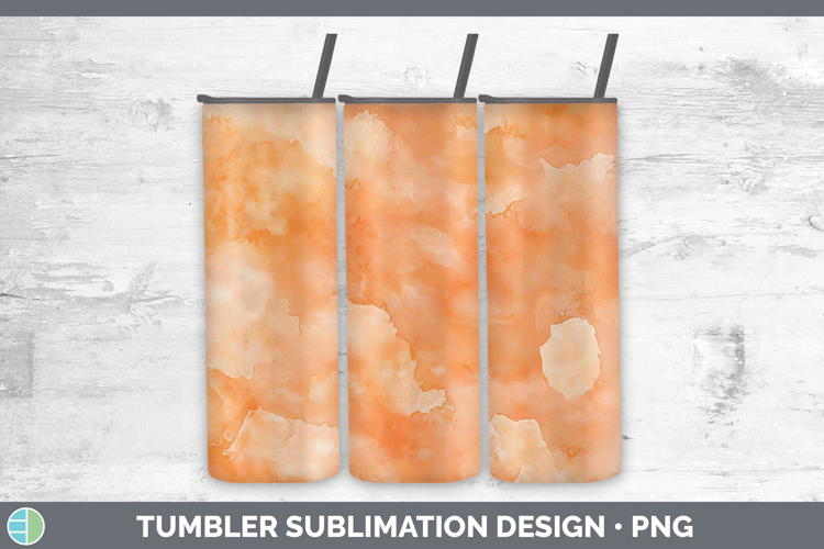 Watercolor Light Orange Tumbler Sublimation 20 oz Skinny Tum