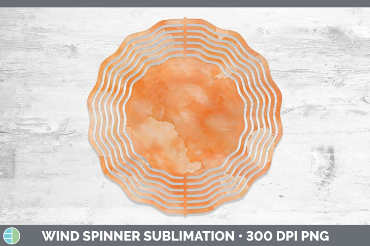 Watercolor Light Orange Wind Spinner Sublimation Spinner Des