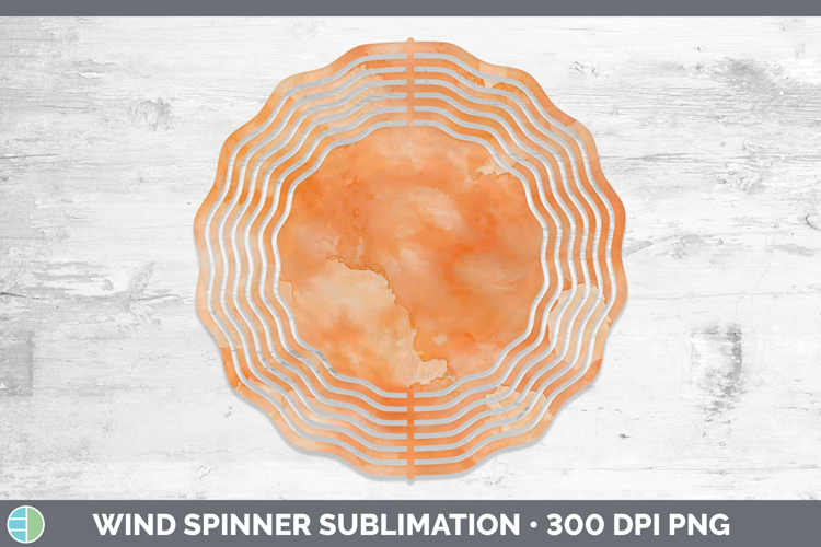 Watercolor Light Orange Wind Spinner Sublimation Spinner Des