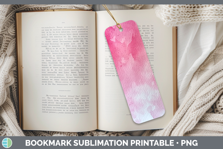 Watercolor Light Pink Bookmark Sublimation Printable Designs
