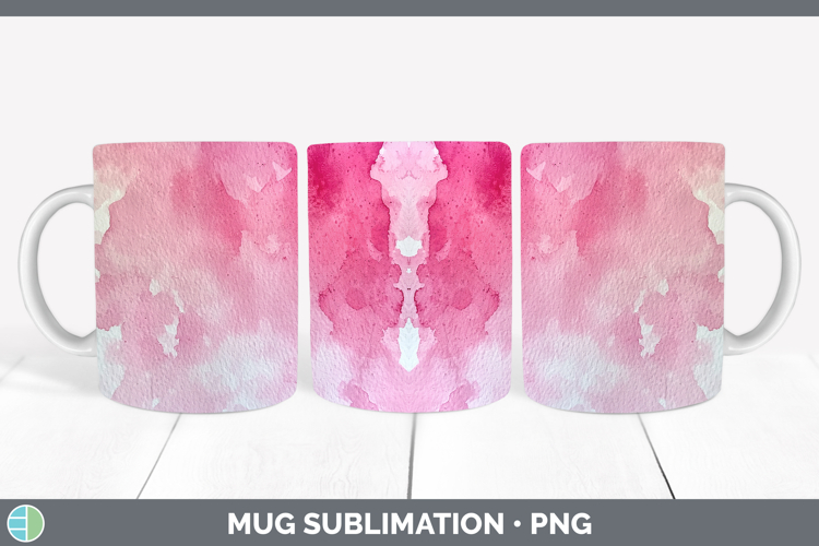 Watercolor Light Pink Mug Wrap Sublimation Coffee Cup Design