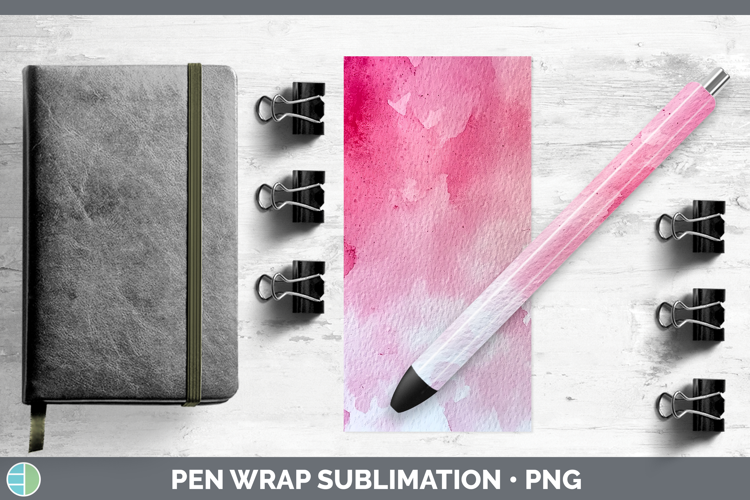 Watercolor Light Pink Pen Wrap Sublimation Pen Designs