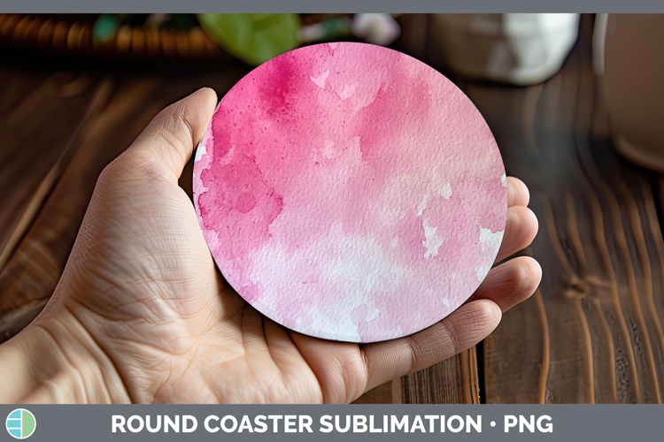 Watercolor Light Pink Round Coaster Sublimation Coaster Desi