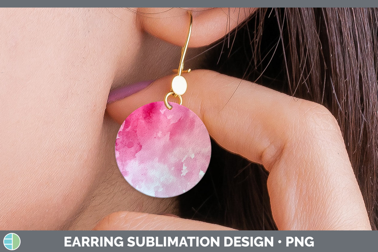 Watercolor Light Pink Round Earrings Sublimation Earrings De