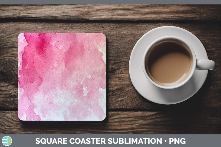 Watercolor Light Pink Square Coaster Sublimation Coaster Des