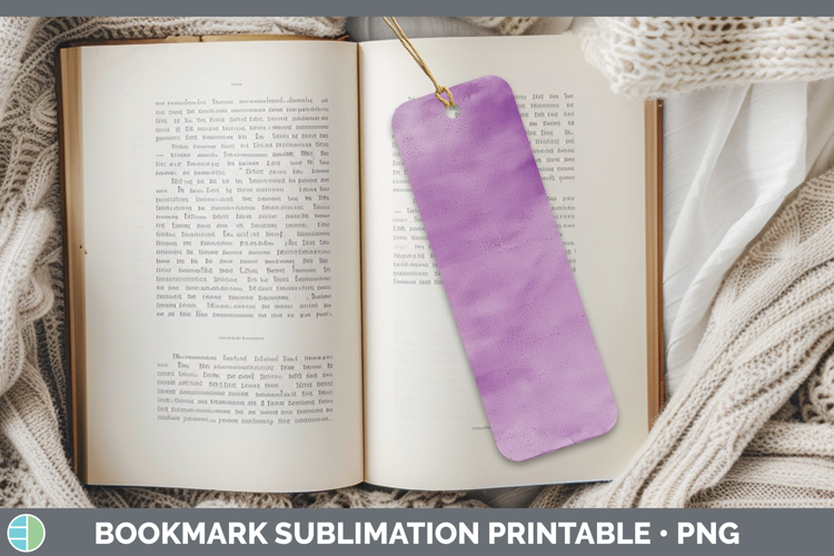 Watercolor Light Purple Bookmark Sublimation Printable Desig