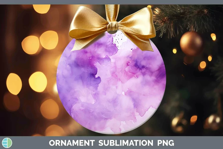 Watercolor Light Purple Ornament Sublimation Bauble Designs