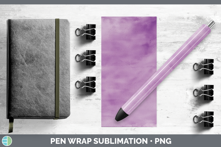 Watercolor Light Purple Pen Wrap Sublimation Pen Designs