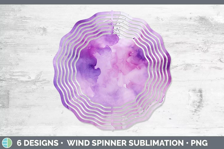 Watercolor Light Purple Wind Spinner Sublimation Spinner Des