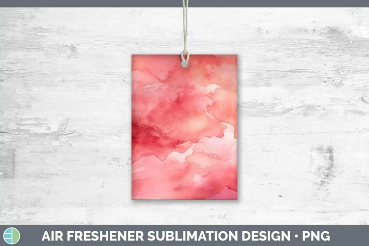Watercolor Light Red Air Freshener Sublimation Car Freshener