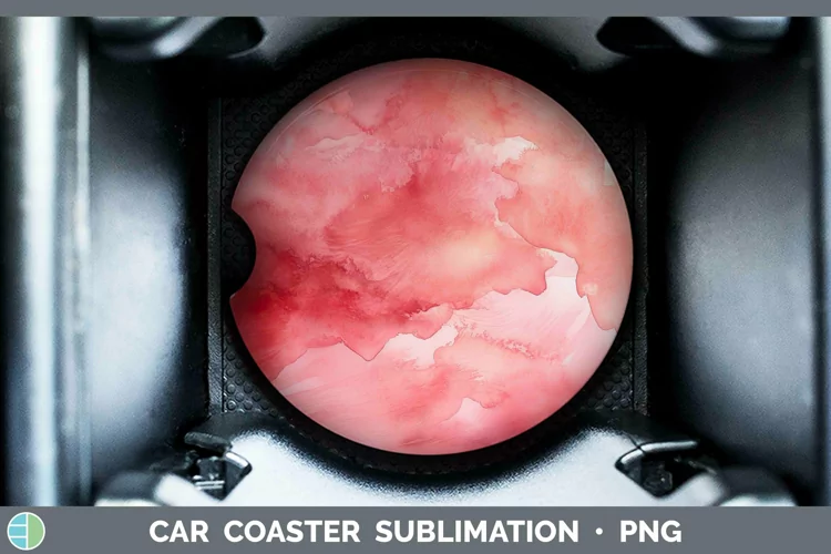 Watercolor Light Red Car Coaster Sublimation Coaster Designs