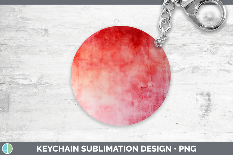 Watercolor Light Red Keychain Sublimation Keyring Designs
