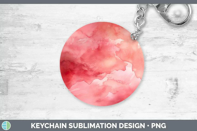 Watercolor Light Red Keychain Sublimation Keyring Designs