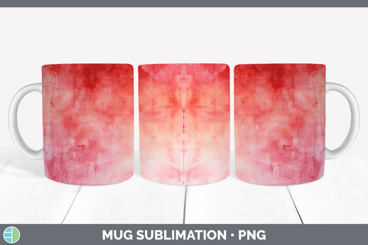Watercolor Light Red Mug Wrap Sublimation Coffee Cup Designs