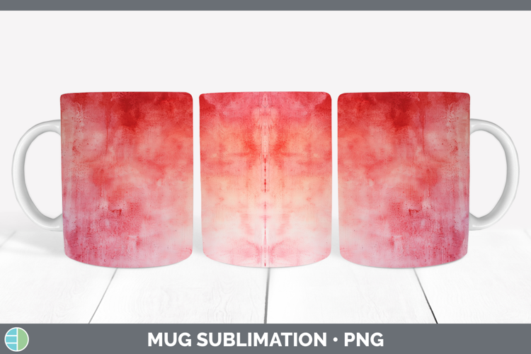 Watercolor Light Red Mug Wrap Sublimation Coffee Cup Designs