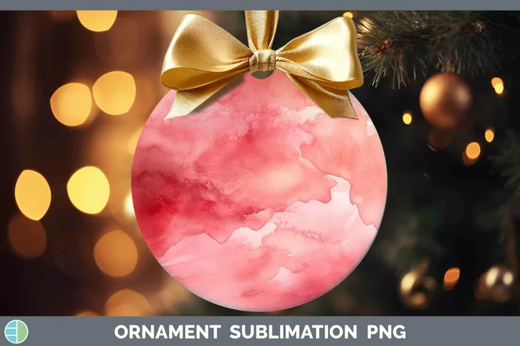 Watercolor Light Red Ornament Sublimation Bauble Designs