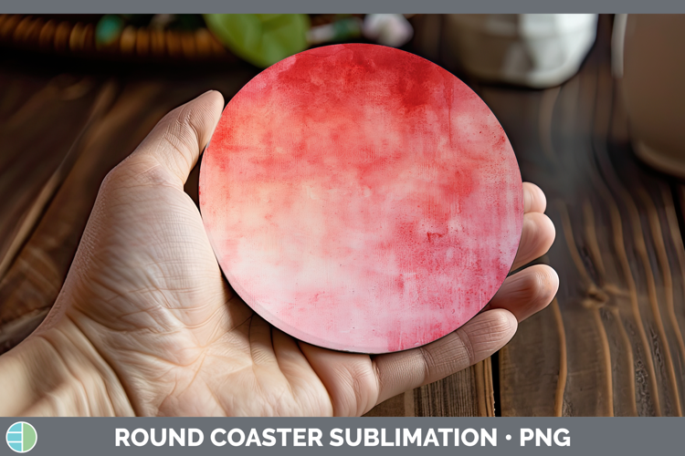 Watercolor Light Red Round Coaster Sublimation Coaster Desig