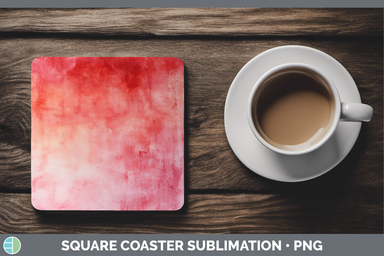 Watercolor Light Red Square Coaster Sublimation Coaster Desi