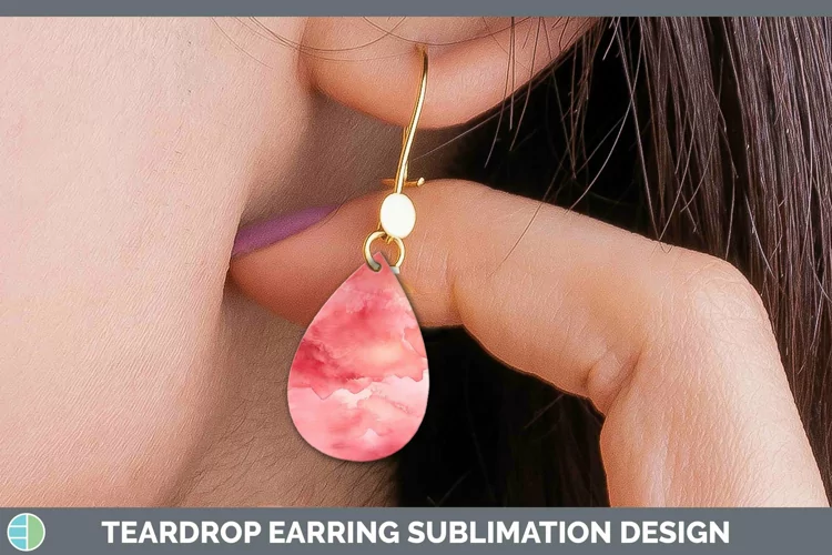 Watercolor Light Red Teardrop Earrings Sublimation Earrings