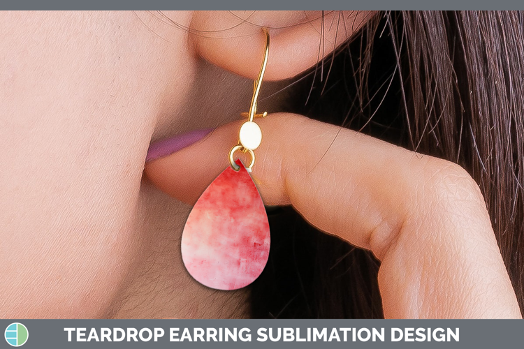 Watercolor Light Red Teardrop Earrings Sublimation Earrings