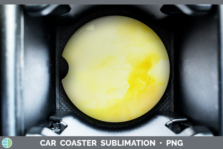Watercolor Light Yellow Car Coaster Sublimation Designs