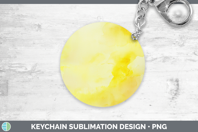 Watercolor Light Yellow Keychain Sublimation Keyring Designs