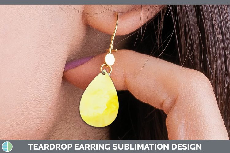 Watercolor Light Yellow Teardrop Earrings Sublimation Earrin