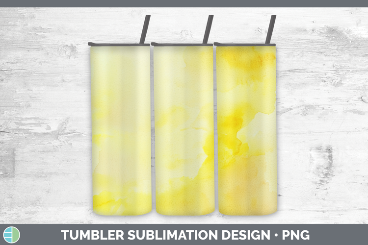Watercolor Light Yellow Tumbler Sublimation 20 oz Skinny Tum