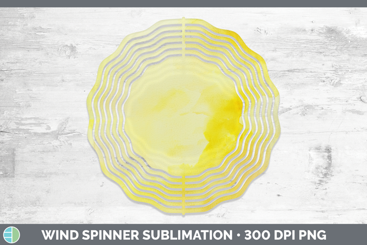Watercolor Light Yellow Wind Spinner Sublimation Spinner Des