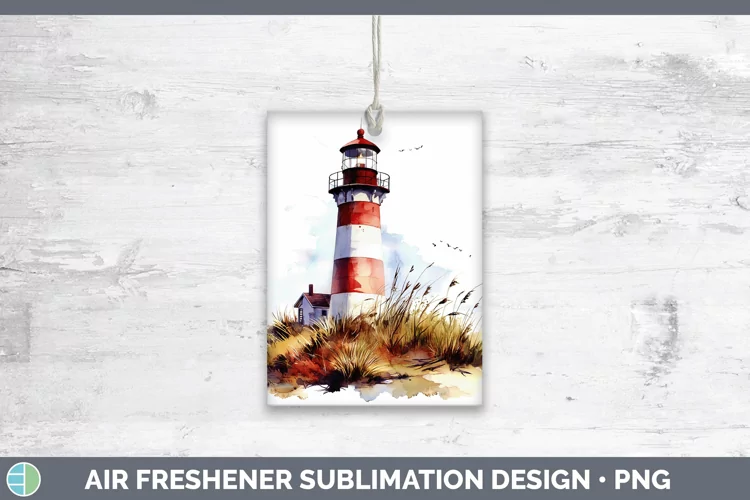 Watercolor Lighthouse Air Freshener Sublimation Car Freshene