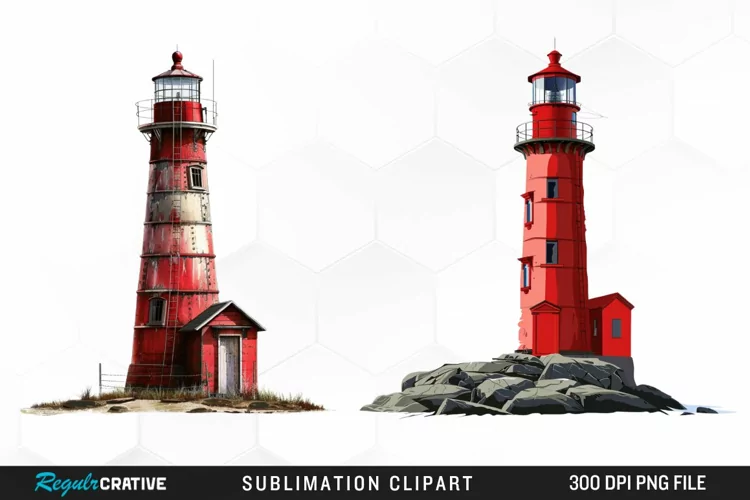 Watercolor Lighthouse Design Clipart