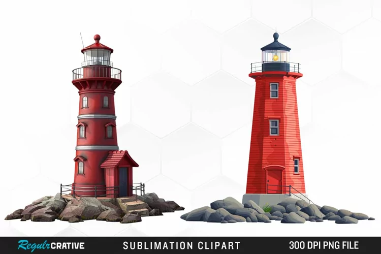 Watercolor Lighthouse Design Clipart