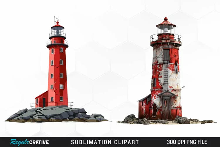Watercolor Lighthouse Design Clipart