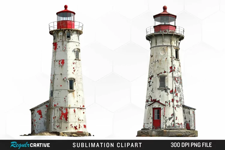 Watercolor Lighthouse Sublimation PNG Clipart