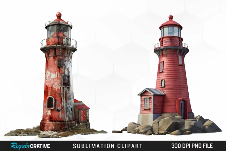 Watercolor Lighthouse Design Clipart