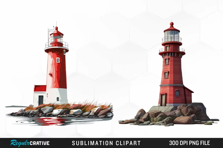 Watercolor Lighthouse Sublimation PNG Clipart
