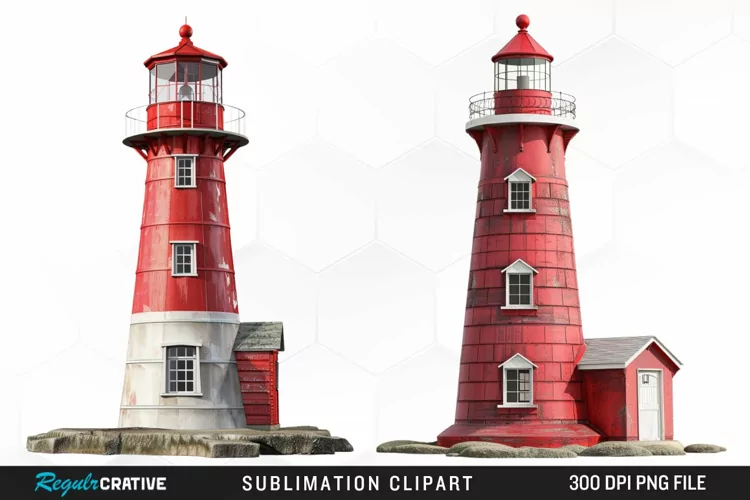 Watercolor Lighthouse Design Clipart