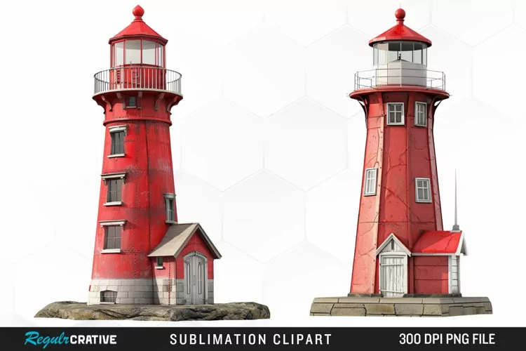 Watercolor Lighthouse Sublimation PNG Clipart