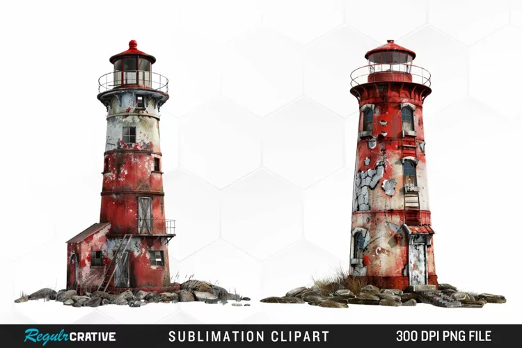 Watercolor Lighthouse Sublimation PNG Clipart
