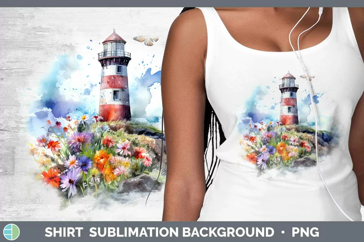 Watercolor Lighthouse Shirt | Sublimation Sublimation Backgr