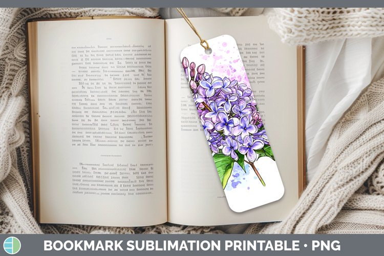 Watercolor Lilac Bookmark Sublimation Printable Designs