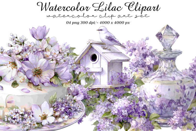 Watercolor Lilac Clipart