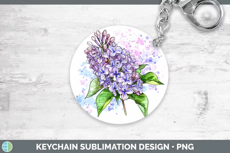 Watercolor Lilac Keychain Sublimation Keyring Designs