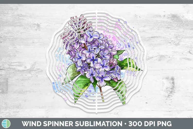 Watercolor Lilac Wind Spinner Sublimation Spinner Designs