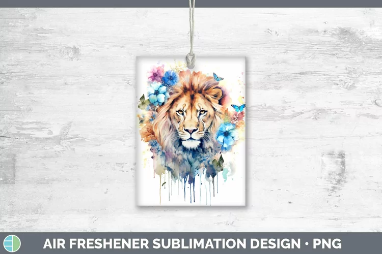 Watercolor Lion Air Freshener Sublimation Car Freshener Desi